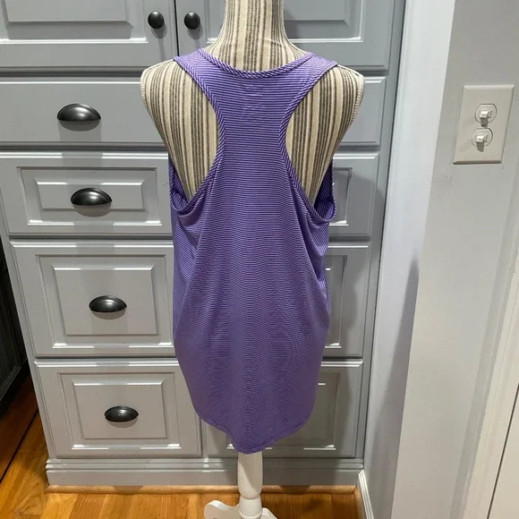 Danskin Now Purple Stripe Racer Back Workout Top, Size XXL, NWOT - Picture 2 of 3